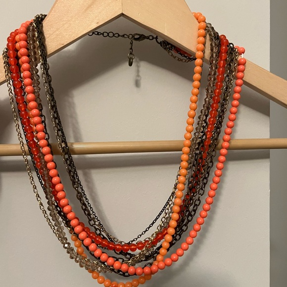 Stella and Dot Palomino Necklace - Coral/Pink - like new - Picture 4 of 4